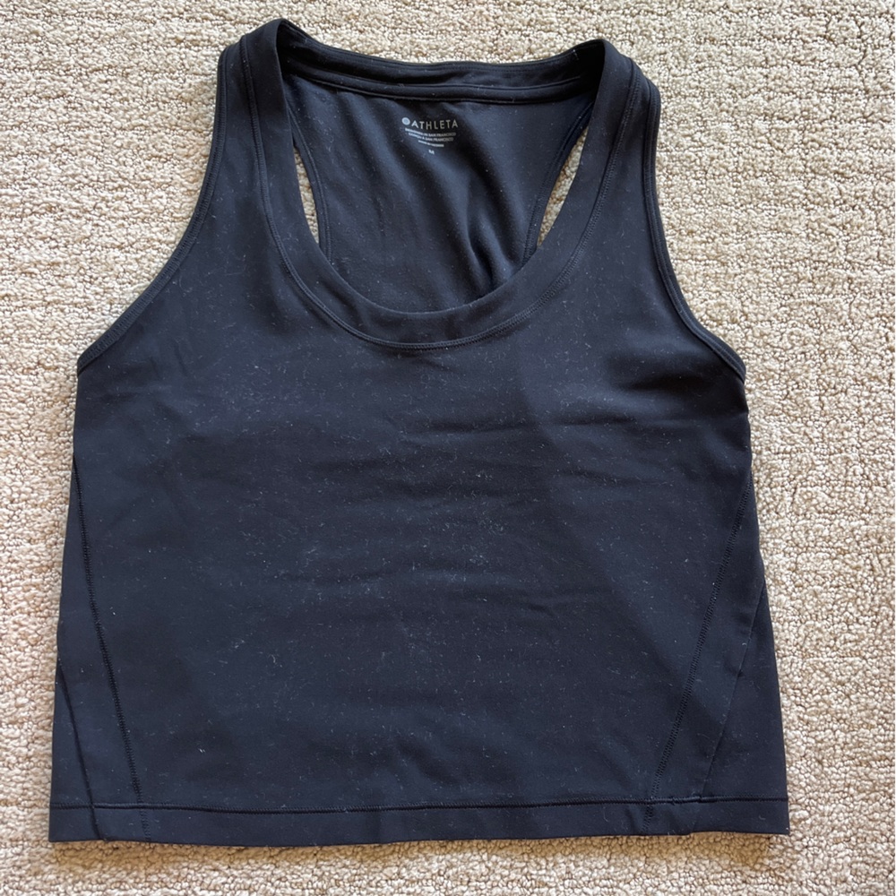 Athleta black cropped tank top